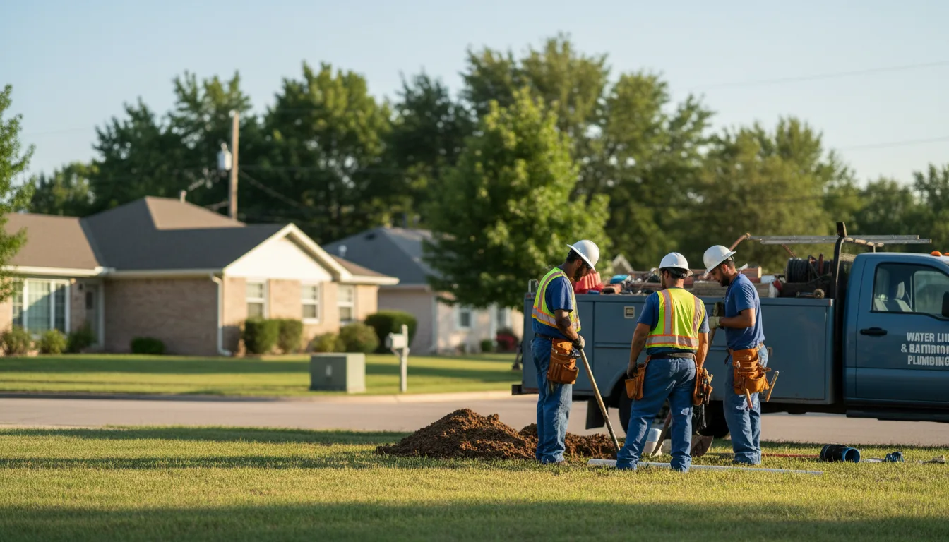 Residential water line and bathroom plumbing service in Kingman, ME